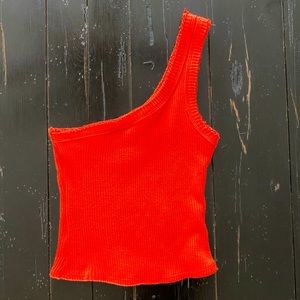Orange One Shoulder Urban Outfitters Crop Top